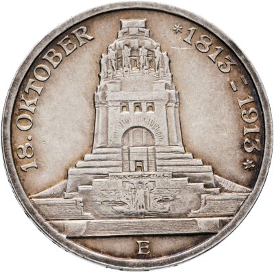 купить Германская империя, Саксония 3 марки (mark) 1913 "100 лет битвы при Лейпциге (битве народов)"