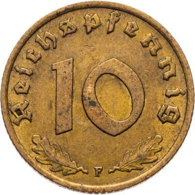 купить Германия (Третий рейх) 10 рейхспфеннигов (reichspfennig) 1939 F
