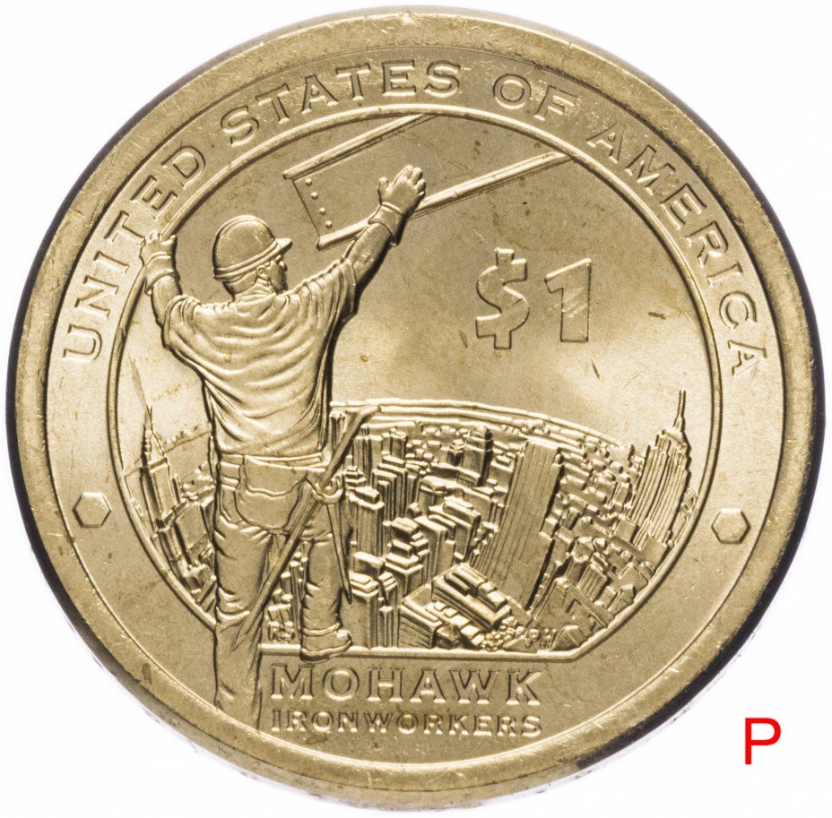 купить США 1 доллар (dollar) 2015 P "Коренные Американцы - Рабочие Мохоки"