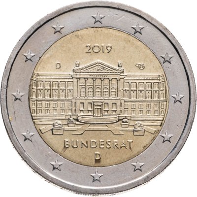 купить Германия 2 евро (euro) 2019 D "70 лет Бундесрату"