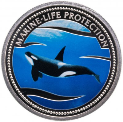 купить Палау 5 долларов 2003 "Подводный мир - Вымирающие виды - Косатка" в футляре