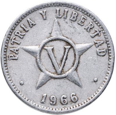купить Куба 5 сентаво (centavos) 1966