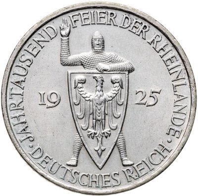купить Германия 5 рейхсмарок (reichsmark) 1925 "Тысячелетие Рейнской области"