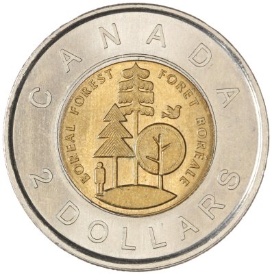 купить Канада 2 доллара 2011 "Тайга - половина суши Канады"