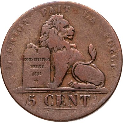 купить Бельгия 5 сантимов (centimes) 1837