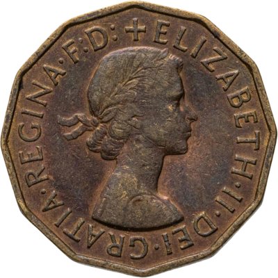 купить Великобритания 3 пенса (pence) 1954