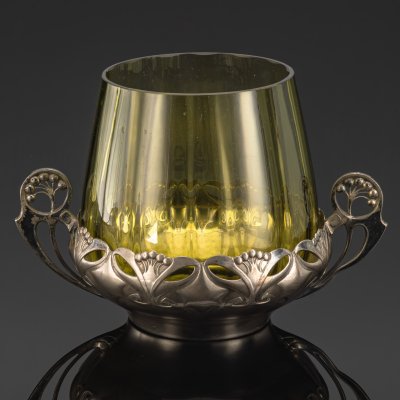 купить Ваза в стиле Ар Нуво, латунь, серебрение, стекло, Württembergische Metallwarenfabrik (WMF), Германия, 1900-1910 гг.