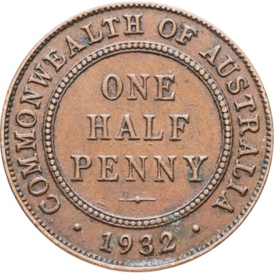 купить Австралия 1/2 пенни (penny) 1932