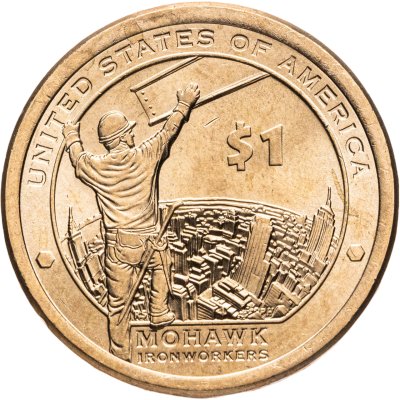 купить США 1 доллар (dollar) 2015 "Коренные Американцы - Рабочие Мохоки", знак монетного двора: "Р" - Филадельфия