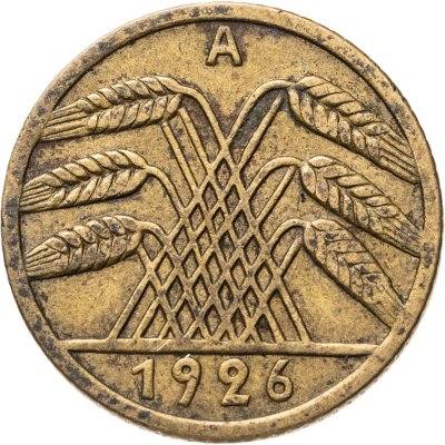 купить Германия 5 рейхспфеннигов (reichspfennig) 1926, знак монетного двора "A" — Берлин