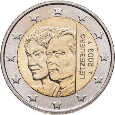 купить Люксембург 2 евро (euro) 2009 90 лет со дня вступления на престол великой герцогини Шарлотты