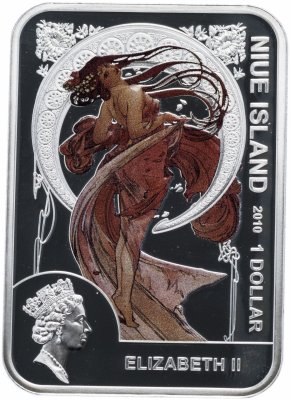 купить Остров Ниуэ 1 доллар 2010 "Альфонс Муха"