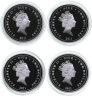Купить Ниуэ набор из четырех монет 2 доллара 2011 Proof "Пираты Карибского моря" в футляре
