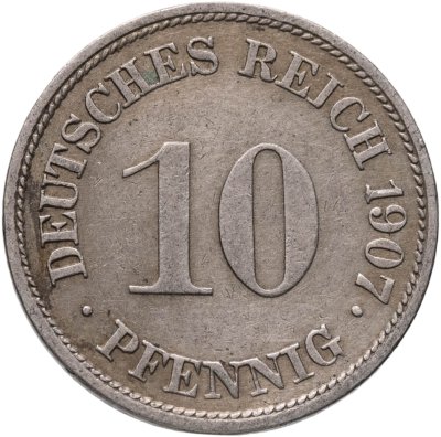 купить Германия 10 пфеннигов 1907 G
