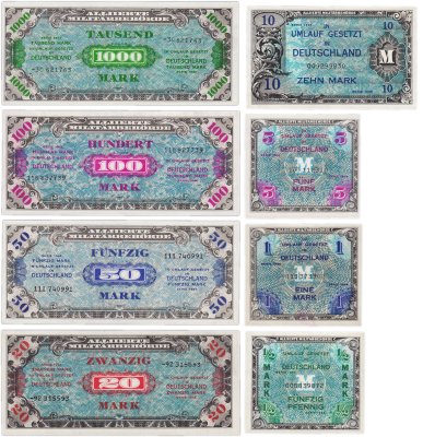 купить Германия набор из 8 банкнот 1/2-1-5-10-20-50-100-1000 марок 1944