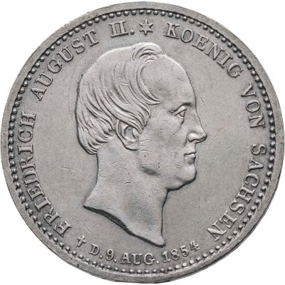 купить Саксония 1\6 талера 1854 Смерть Короля Фридриха Августа II