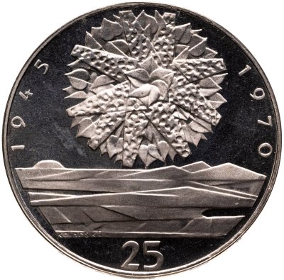 купить Чехословакия 25 крон (korun) 1970 "25 лет Независимости Чехословакии"