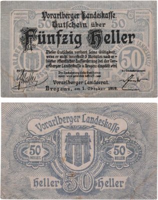 купить Австрия нотгельд 50 геллеров 1919