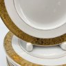 Купить Набор из 7-ми пирожковых тарелок, украшенных растительным орнаментом, фарфор, золочение, Ленинградский фарфоровый завод (ЛФЗ), СССР, 1960-1970 гг.