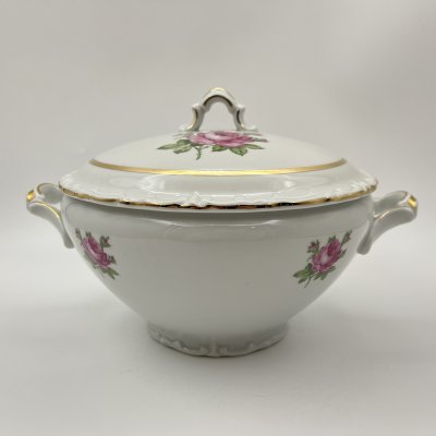 купить Супница/терина, украшенная изображением розы, фарфор, деколь, золочение, Kahla, ГДР, 1968-1987 гг.