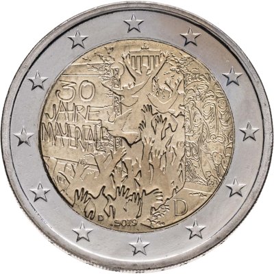 купить Германия 2 евро (euro) 2019 D "30 лет Падению Берлинской стены"