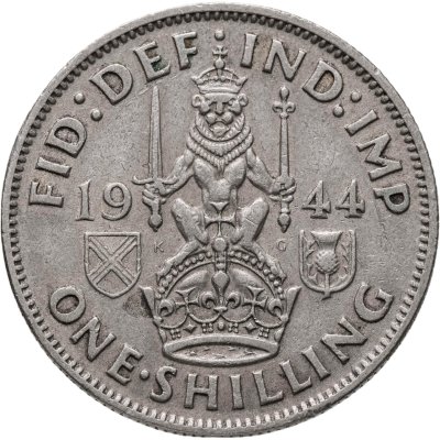 купить Великобритания 1 шиллинг (shilling) 1944 "Шотландский шиллинг - лев, сидящий на короне"