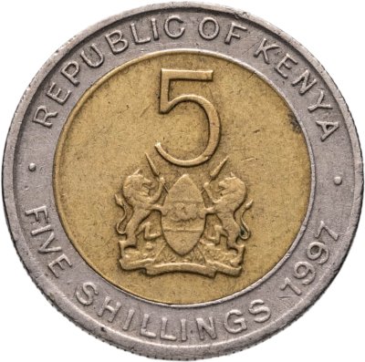 купить Кения 5 шиллингов (shillings) 1997