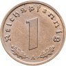 Купить Германия, Третий рейх 1 рейхспфенниг (reichspfennig) 1939 "А"