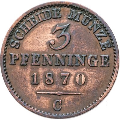 купить Германия, Пруссия 3 пфеннинга 1870 С