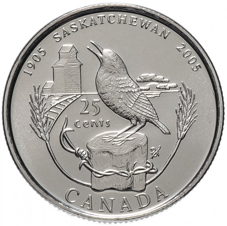 купить Канада 25 центов (cents) 2005 "100 лет провинции Саскачеван"