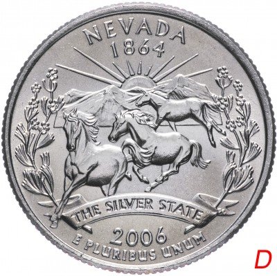 купить США 1/4 доллара (квотер, 25 центов) 2006 D "Штат Невада"