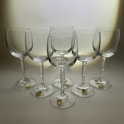 купить Набор из 6 бесцветных бокалов для вина, "Bohemian glass", хрусталь, Чехословакия, 1970-1990 гг.