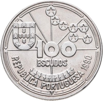 купить Португалия 100 эскудо (escudos) 1990 Золотой век открытий - Астронавигация