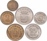 Купить Дания набор монет 1-25 эре и 1 крона 1960-1972 (6 шт.)
