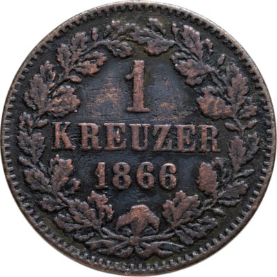 купить Германия, Баден 1 крейцер (kreuzer) 1866