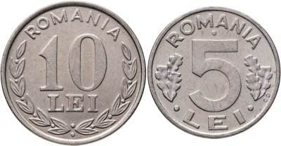 купить Румыния набор 5 леев 1992 и 10 леев 1995