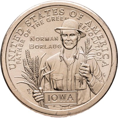 купить США 1 доллар 2026 P "Американские инновации - Айова, Норман Борлоуг, Зелёная революция"