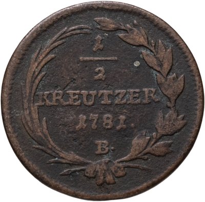 купить Австрия 1/2 крейцера 1781