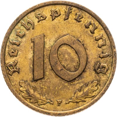 купить Германия (Третий рейх) 10 рейхспфеннигов (reichspfennig) 1939 F