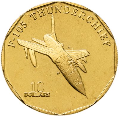 купить Маршалловы острова 10 долларов 1995 «Самолет F-105 THUNDERCHIEF»