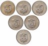 Купить Панама, набор 6 монет 1/4 бальбоа 2016 серия "100 лет Панамского канала"