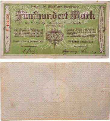 купить Германия 500 марок 1922 Дрезден