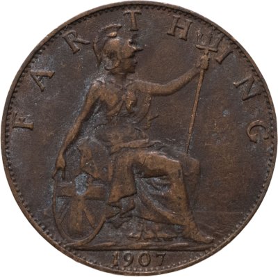 купить Великобритания 1 фартинг (farthing) 1907