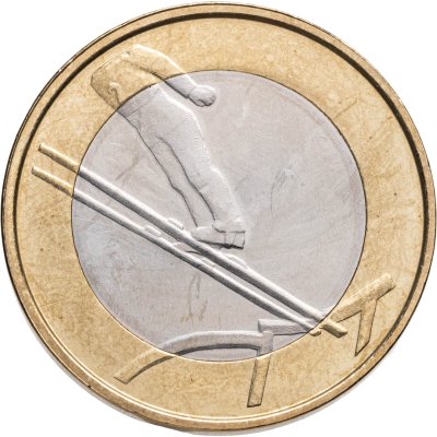 купить Финляндия 5 евро 2016 "Лыжник - прыжки с трамплина"