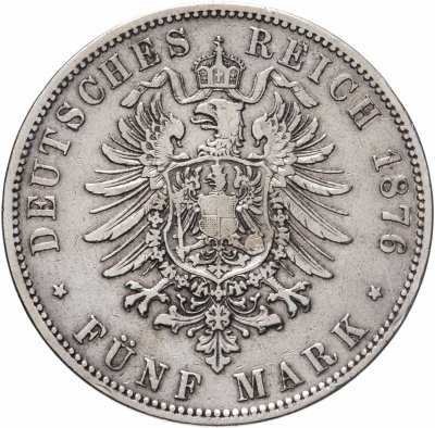 купить Германская Империя Пруссия 5 марок 1876