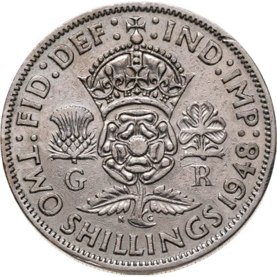 купить Великобритания 2 шиллинга (флорин, shillings) 1948