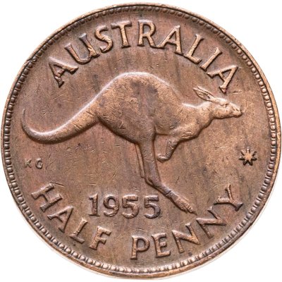 купить Австралия 1/2 пенни (penny) 1955