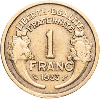 купить Франция 1 франк (franc) 1933