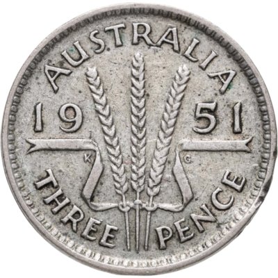 купить Австралия 3 пенса (pence) 1951 Без отметки монетного двора