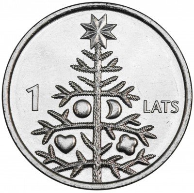 купить Латвия 1 лат 2009 "Елка"